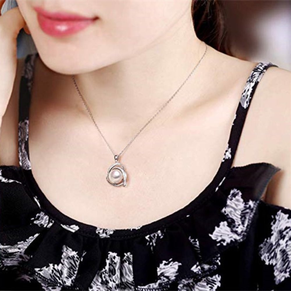 ❤️ New Beautiful Large Pearl Engagement Wedding Elegant Pearl Necklace, L646 - Picture 2 of 7